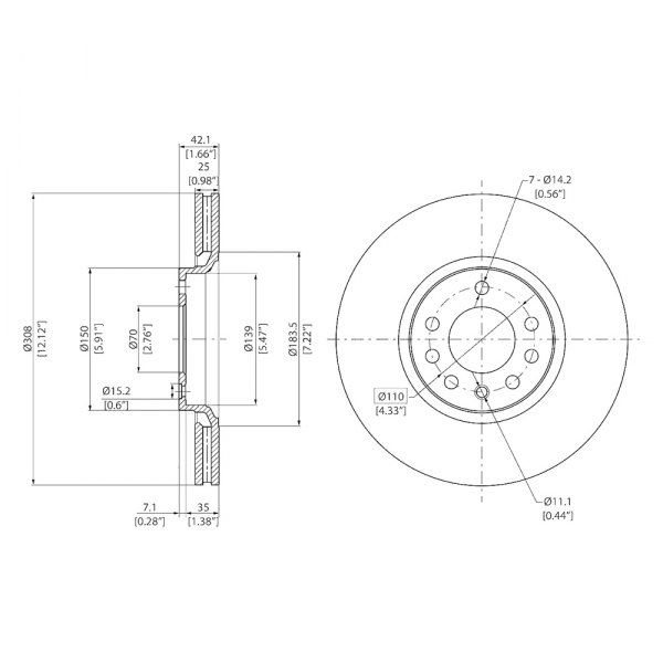 DFC® - GeoSpec® 1-Piece Front Brake Rotor