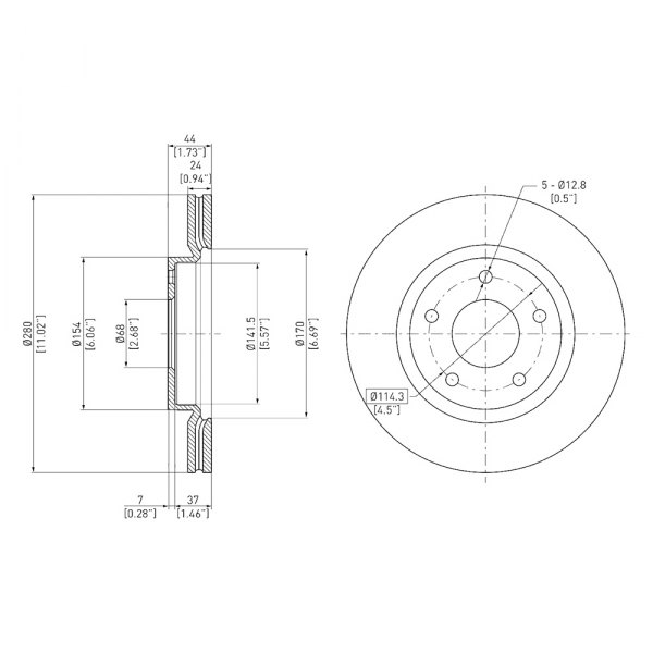 DFC® - GeoSpec® 1-Piece Front Brake Rotor