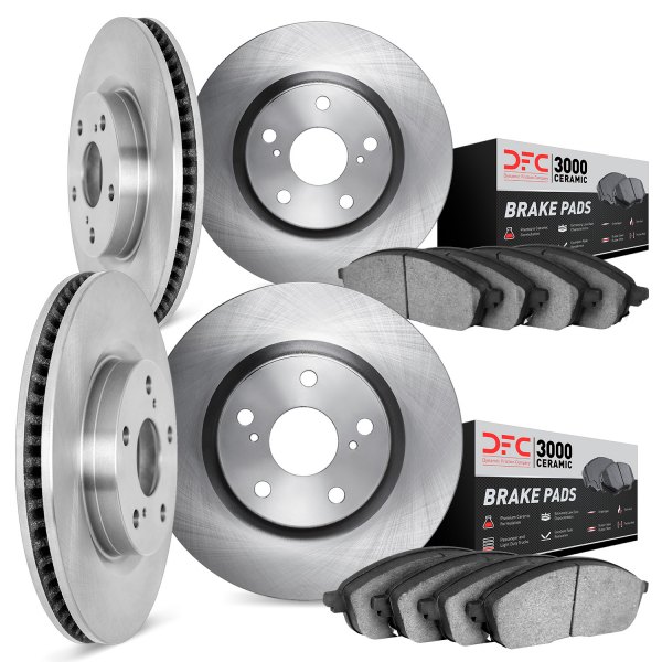 DFC® - Plain Front and Rear Brake Kit with 3000 Series Ceramic Brake Pads