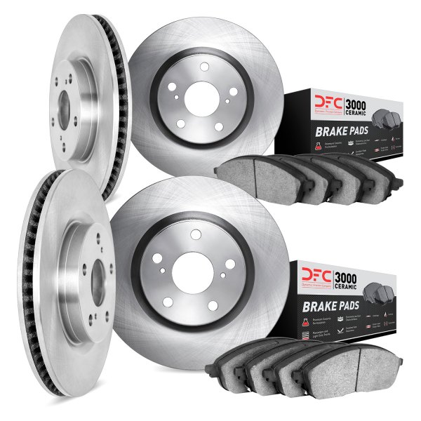 DFC® - Plain Front and Rear Brake Kit with 3000 Series Ceramic Brake Pads