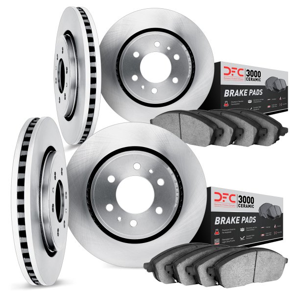 DFC® - Plain Front and Rear Brake Kit with 3000 Series Ceramic Brake Pads