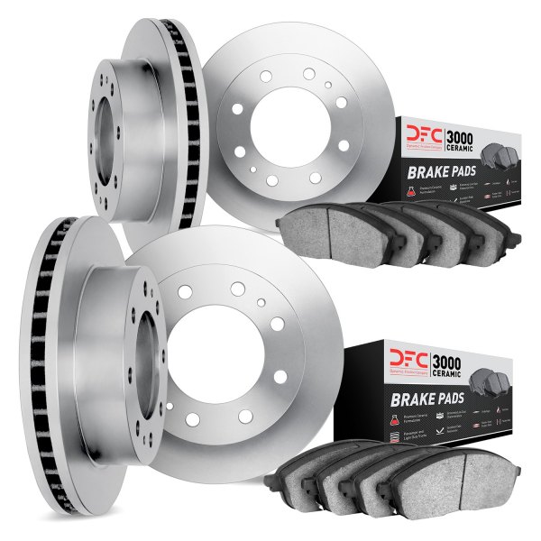 DFC® - Plain Front and Rear Brake Kit with 3000 Series Ceramic Brake Pads