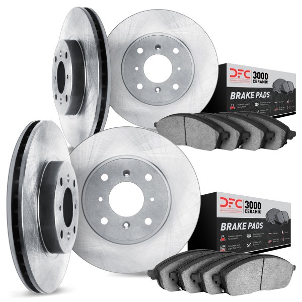 DFC® - Plain Front and Rear Brake Kit with 3000 Series Ceramic Brake Pads