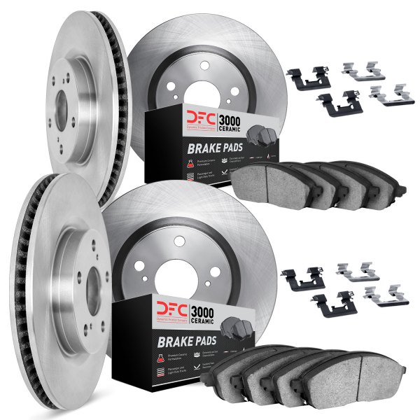 DFC® - Plain Front and Rear Brake Kit with 3000 Series Ceramic Brake Pads