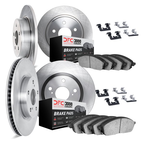 DFC® - Plain Front and Rear Brake Kit with 3000 Series Ceramic Brake Pads