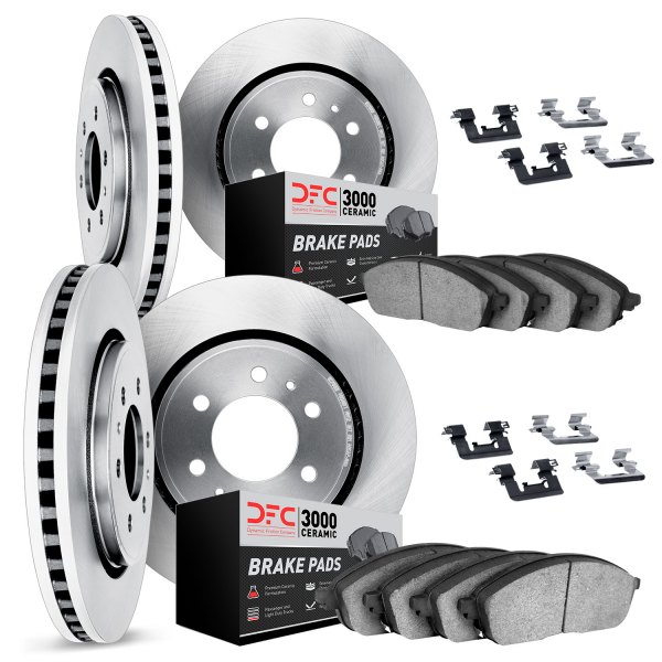 DFC® - Plain Front and Rear Brake Kit with 3000 Series Ceramic Brake Pads