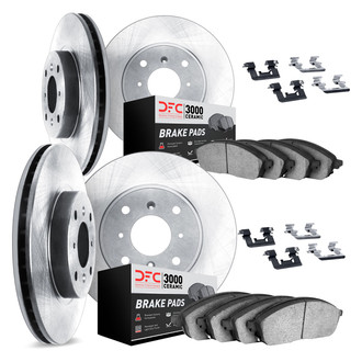 DFC® - Plain Front and Rear Brake Kit with 3000 Series Ceramic Brake Pads