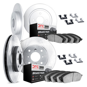 DFC® - Plain Front and Rear Brake Kit with 3000 Series Ceramic Brake Pads