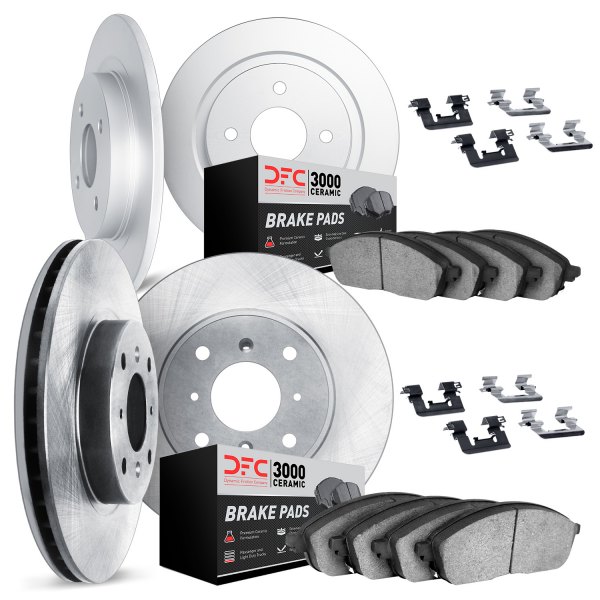 DFC® - Plain Front and Rear Brake Kit with 3000 Series Ceramic Brake Pads