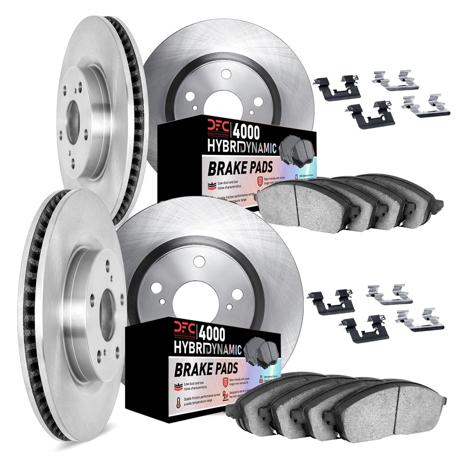 Dynamic Friction Company® 6814-47034 - Plain Front and Rear Brake