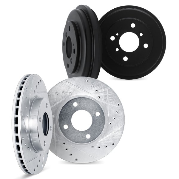 DFC® - Premium Drilled and Slotted Front and Rear Brake Rotor Set