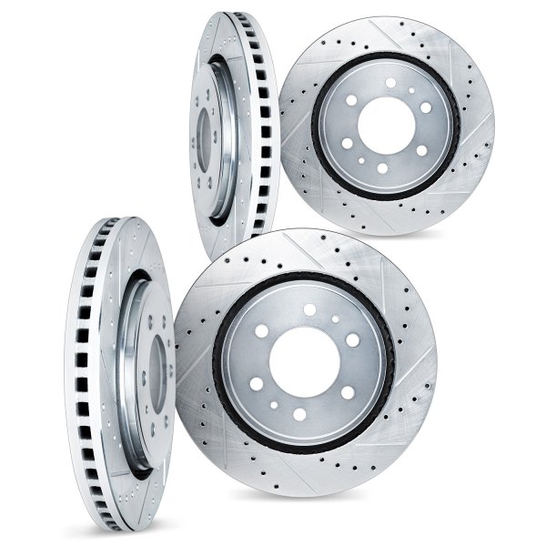 DFC® - Premium Drilled and Slotted Front and Rear Brake Rotor Set