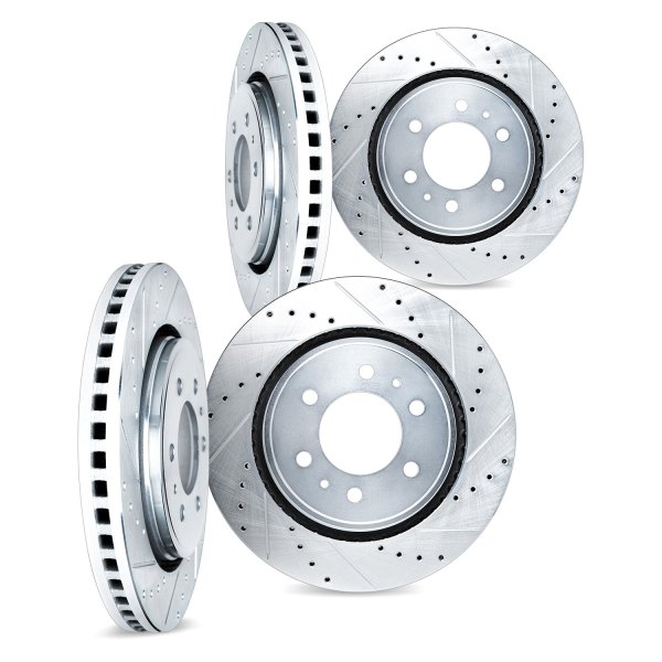 DFC® - Premium Drilled and Slotted Front and Rear Brake Rotor Set