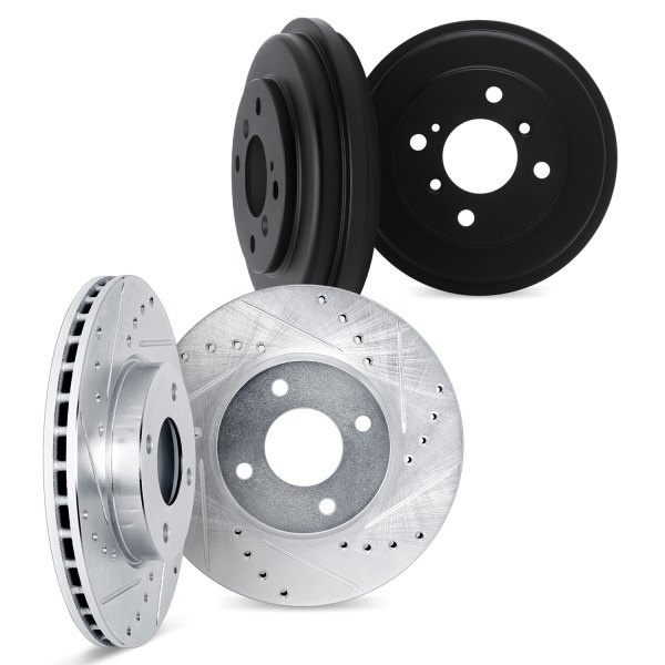 DFC® - Premium Drilled and Slotted Front and Rear Brake Rotor Set