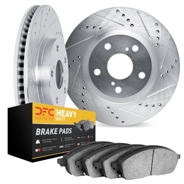 DFC® - Drilled and Slotted Front Brake Kit with Heavy Duty Brake Pads