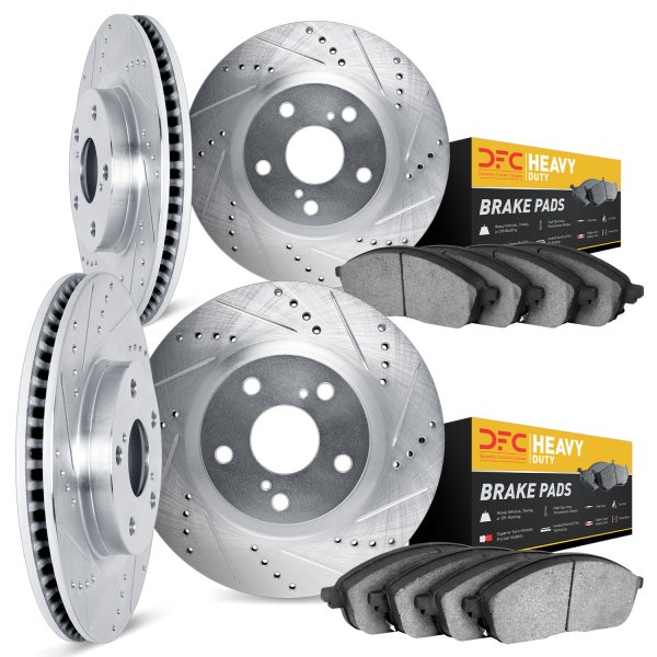 DFC® - Drilled and Slotted Front and Rear Brake Kit with Heavy Duty Brake Pads