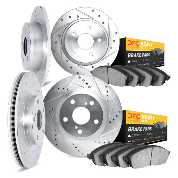 DFC® - Drilled and Slotted Front and Rear Brake Kit with Heavy Duty Brake Pads