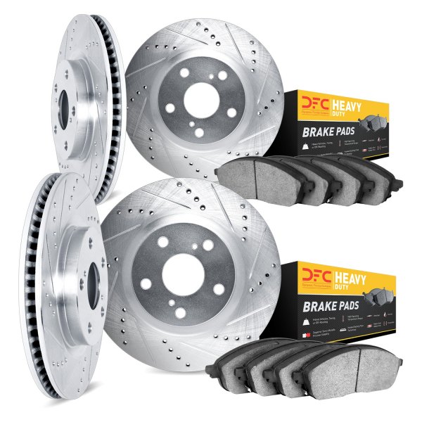 DFC® - Drilled and Slotted Front and Rear Brake Kit with Heavy Duty Brake Pads