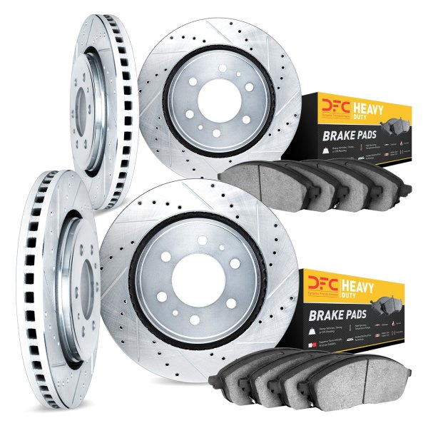 DFC® - Drilled and Slotted Front and Rear Brake Kit with Heavy Duty Brake Pads