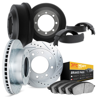 DFC® - Drilled and Slotted Front and Rear Brake Kit with Heavy Duty Brake Pads