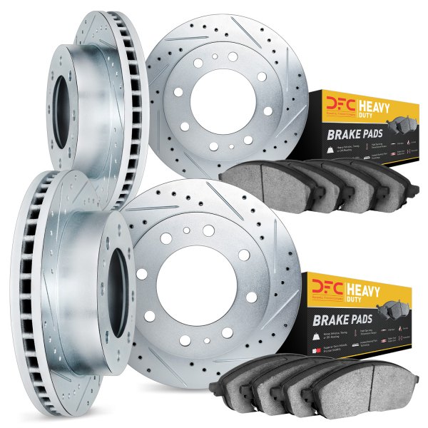 DFC® - Drilled and Slotted Front and Rear Brake Kit with Heavy Duty Brake Pads