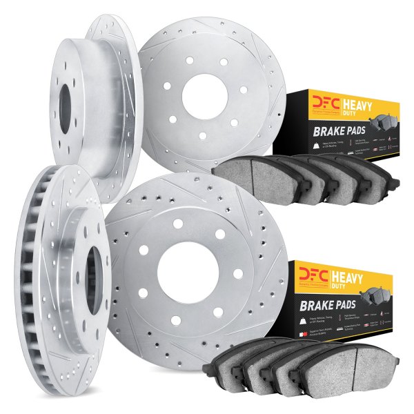 DFC® - Drilled and Slotted Front and Rear Brake Kit with Heavy Duty Brake Pads