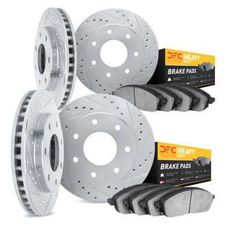 DFC® - Drilled and Slotted Front and Rear Brake Kit with Heavy Duty Brake Pads