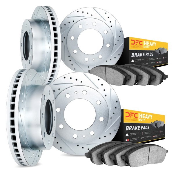 DFC® - Drilled and Slotted Front and Rear Brake Kit with Heavy Duty Brake Pads