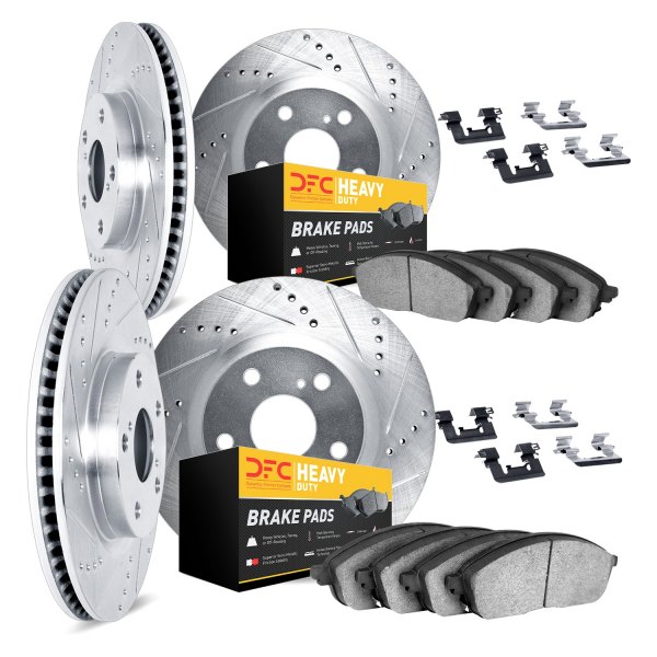 DFC® - Drilled and Slotted Front and Rear Brake Kit with Heavy Duty Brake Pads