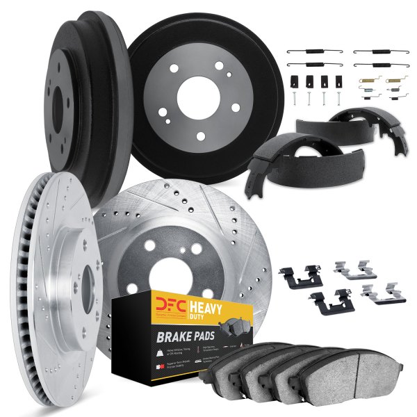 DFC® - Drilled and Slotted Front and Rear Brake Kit with Heavy Duty Brake Pads