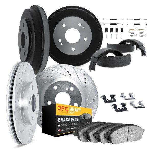 DFC® - Drilled and Slotted Front and Rear Brake Kit with Heavy Duty Brake Pads