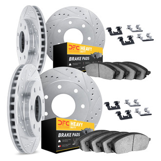 DFC® - Drilled and Slotted Front and Rear Brake Kit with Heavy Duty Brake Pads