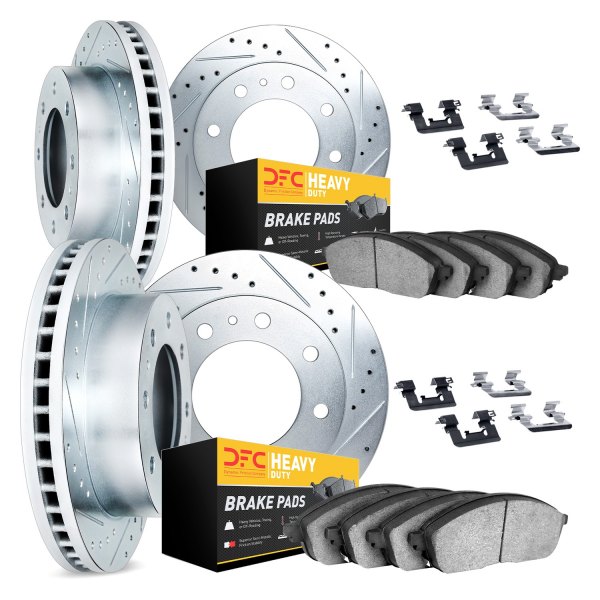 DFC® - Drilled and Slotted Front and Rear Brake Kit with Heavy Duty Brake Pads