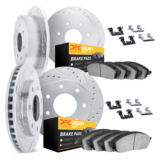 DFC® - Drilled and Slotted Front and Rear Brake Kit with Heavy Duty Brake Pads