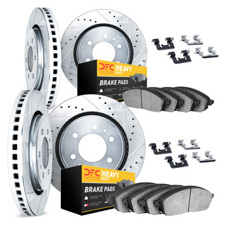 DFC® - Drilled and Slotted Front and Rear Brake Kit with Heavy Duty Brake Pads