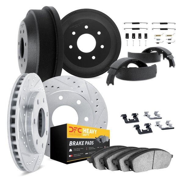 DFC® - Drilled and Slotted Front and Rear Brake Kit with Heavy Duty Brake Pads