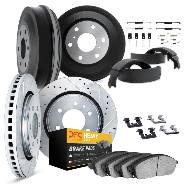 DFC® - Drilled and Slotted Front and Rear Brake Kit with Heavy Duty Brake Pads