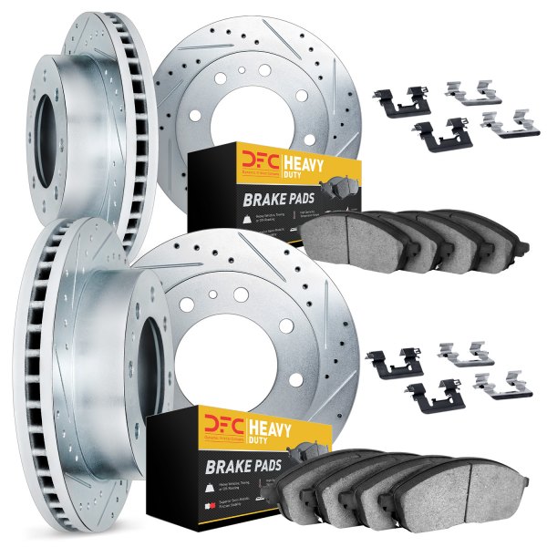 DFC® - Drilled and Slotted Front and Rear Brake Kit with Heavy Duty Brake Pads