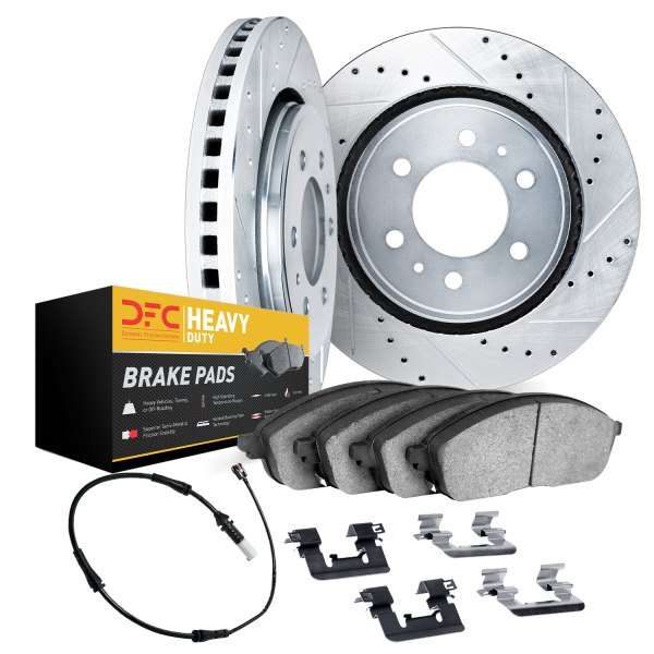 DFC® - Drilled and Slotted Front Brake Kit with Heavy Duty Brake Pads