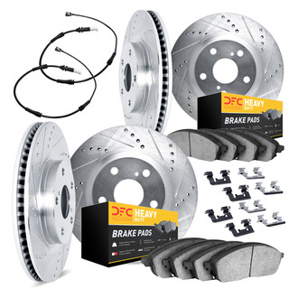 DFC® - Drilled and Slotted Front and Rear Brake Kit with Heavy Duty Brake Pads