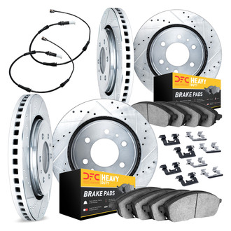 DFC® - Drilled and Slotted Front and Rear Brake Kit with Heavy Duty Brake Pads
