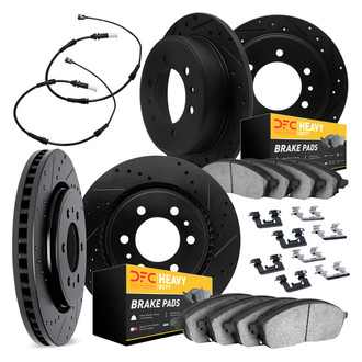 DFC® - Drilled and Slotted Front and Rear Brake Kit with Heavy Duty Brake Pads