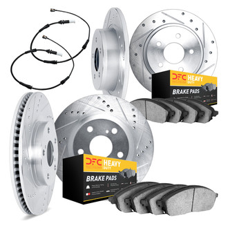 DFC® - Drilled and Slotted Front and Rear Brake Kit with Heavy Duty Brake Pads