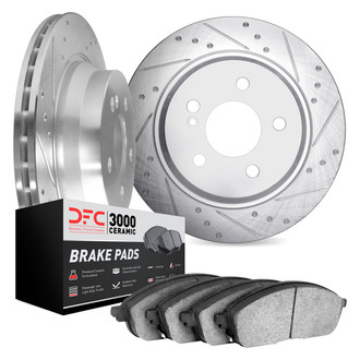 DFC® - Dimpled and Slotted Rear Brake Kit with 3000 Series Ceramic Brake Pads