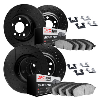 DFC® - Dimpled and Slotted Front and Rear Brake Kit with 3000 Series Ceramic Brake Pads