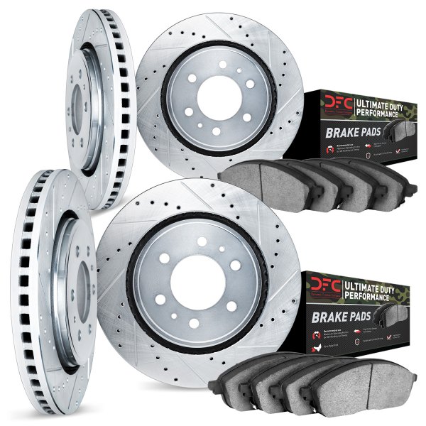 DFC® - Drilled and Slotted Front and Rear Brake Kit with Ultimate Duty Performance Brake Pads