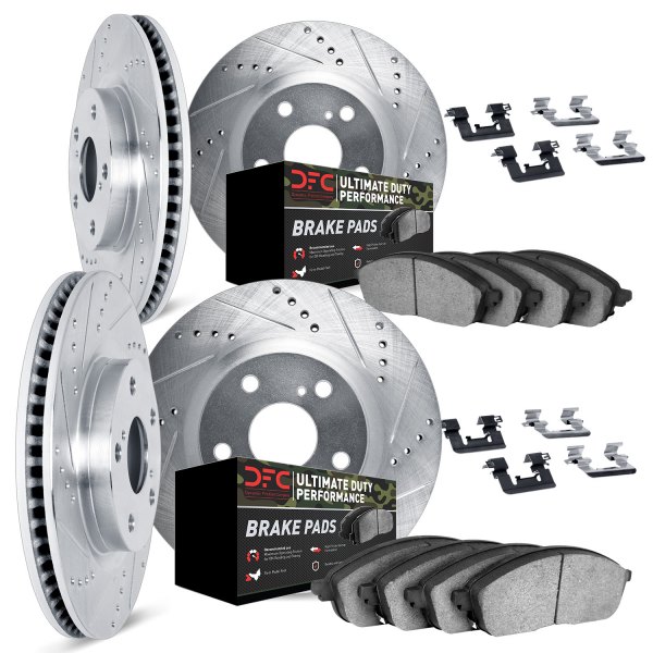 DFC® - Drilled and Slotted Front and Rear Brake Kit with Ultimate Duty Performance Brake Pads