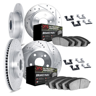 DFC® - Drilled and Slotted Front and Rear Brake Kit with Ultimate Duty Performance Brake Pads