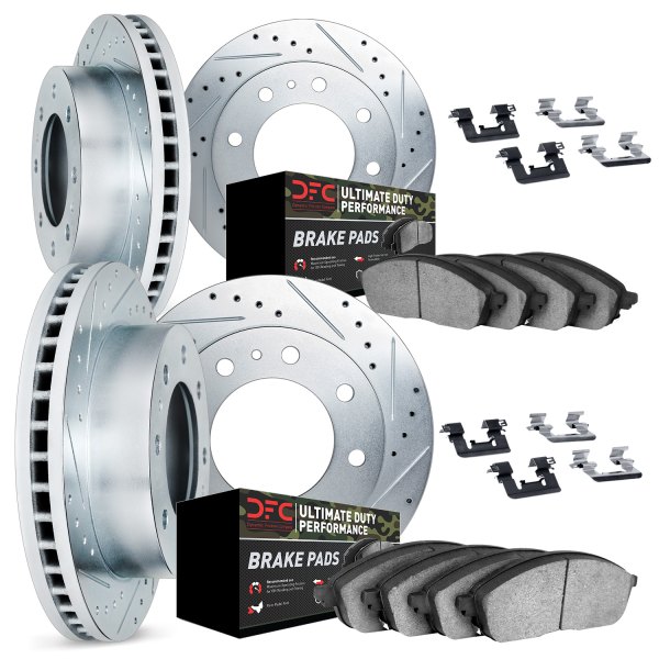 DFC® - Drilled and Slotted Front and Rear Brake Kit with Ultimate Duty Performance Brake Pads