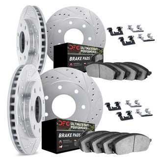 DFC® - Drilled and Slotted Front and Rear Brake Kit with Ultimate Duty Performance Brake Pads